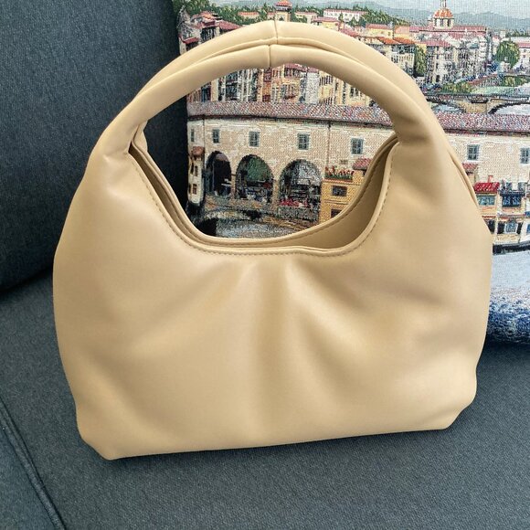 A New Day Tan Trapezoid Soft Handle Tote Handdbag - Picture 1 of 5